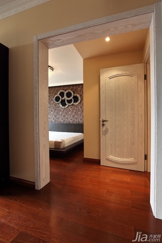 宜家风格二居室稳重原木色豪华型卧室过道地板效果图