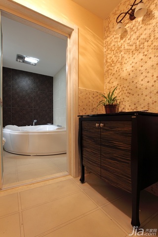 宜家风格二居室稳重原木色豪华型浴缸效果图