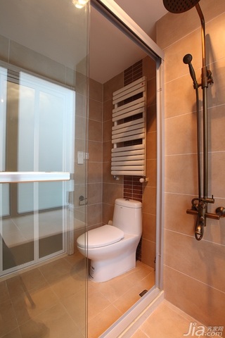 宜家风格二居室稳重原木色豪华型卫生间淋浴房设计图纸