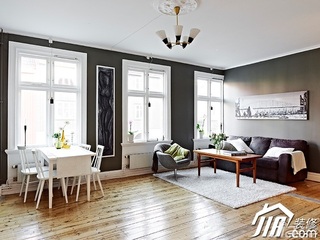 北欧风格二居室小清新经济型客厅沙发背景墙沙发效果图