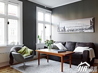 北欧风格二居室小清新经济型客厅沙发背景墙沙发图片