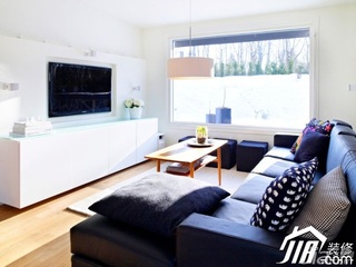 简约风格二居室温馨白色经济型客厅沙发效果图