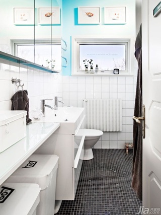 简约风格二居室温馨白色经济型卫生间洗手台图片