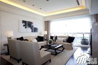 简约风格三居室大气米色富裕型客厅沙发背景墙沙发效果图