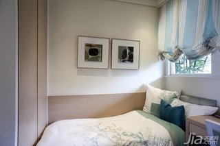简约风格三居室大气米色富裕型卧室卧室背景墙床图片