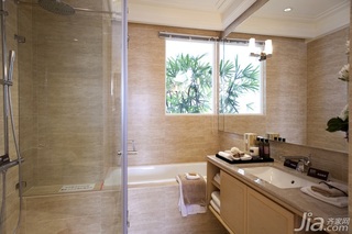 简约风格三居室大气米色富裕型卫生间洗手台效果图