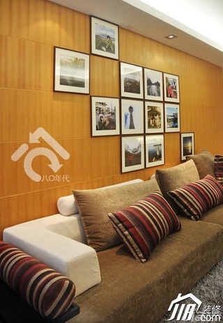 简约风格公寓时尚暖色调经济型80平米客厅沙发图片