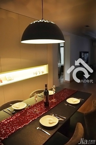 简约风格公寓时尚暖色调经济型80平米餐厅餐桌图片