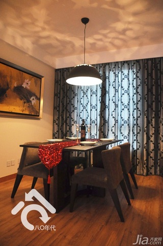 简约风格公寓时尚暖色调经济型80平米餐厅餐桌效果图