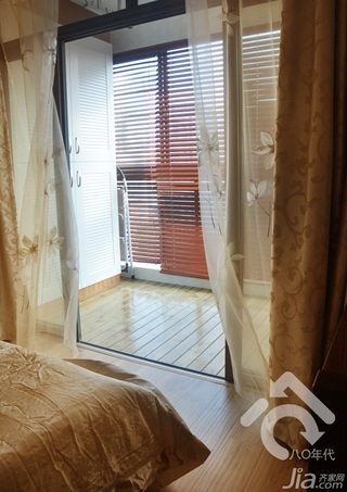 简约风格公寓时尚暖色调经济型80平米卧室窗帘图片