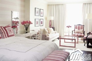 简约风格公寓温馨10-15万90平米卧室背景墙床效果图