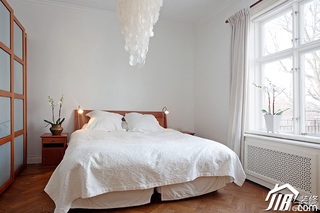 北欧风格别墅富裕型卧室床图片