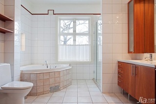 北欧风格别墅白色富裕型浴室柜效果图