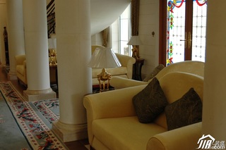 欧式风格别墅奢华白色富裕型客厅沙发效果图