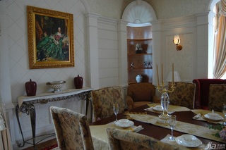 欧式风格别墅奢华白色富裕型餐厅餐桌效果图