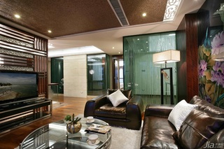 混搭风格别墅古典富裕型客厅电视背景墙沙发效果图