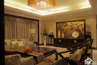 混搭风格公寓古典原木色豪华型客厅沙发效果图