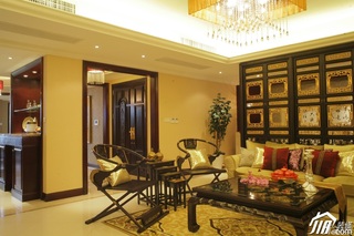 混搭风格公寓古典原木色豪华型客厅客厅过道沙发图片