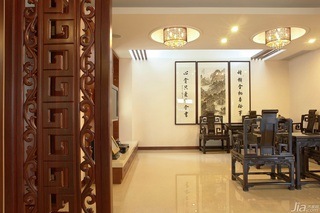 中式风格复式古典原木色豪华型客厅茶几效果图