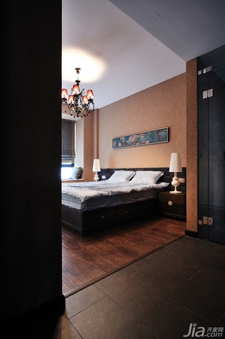 中式风格二居室古典豪华型卧室床效果图