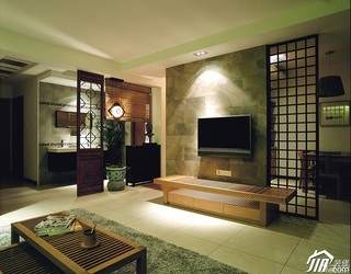 宜家风格公寓大气冷色调富裕型客厅玄关隔断沙发图片