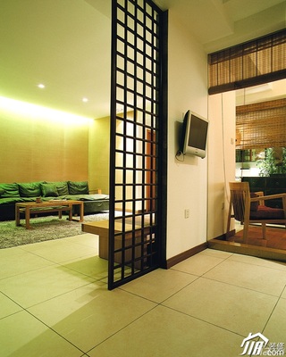 宜家风格公寓大气冷色调富裕型茶室客厅隔断设计图