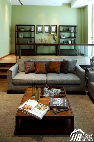 中式风格别墅稳重豪华型客厅沙发背景墙沙发图片