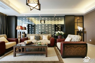 新古典风格复式豪华型沙发背景墙沙发图片