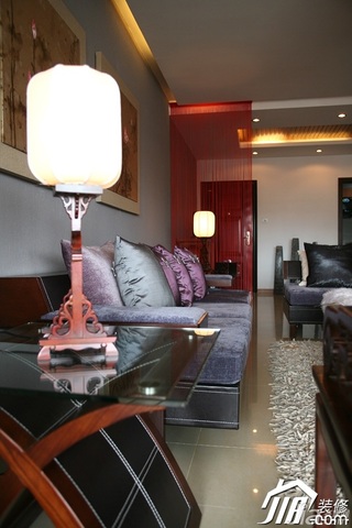 混搭风格公寓稳重褐色豪华型客厅沙发图片