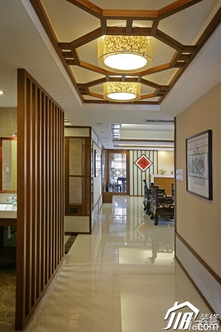 中式风格四房古典米色富裕型客厅过道灯具效果图