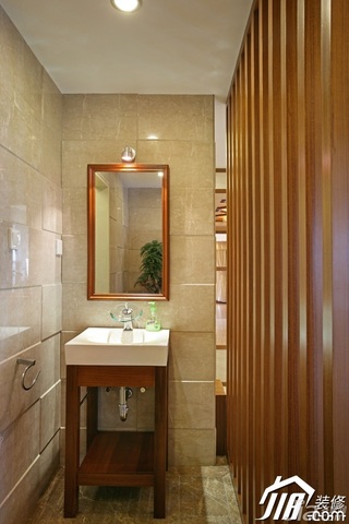中式风格四房古典米色富裕型主卫洗手台效果图