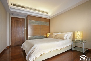 中式风格四房古典米色富裕型卧室床效果图