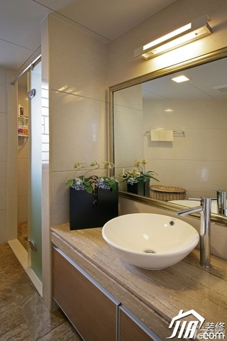 中式风格四房古典米色富裕型卫生间浴室柜效果图