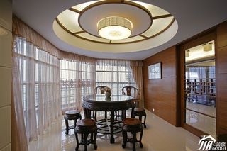 中式风格四房古典米色富裕型餐厅餐桌图片