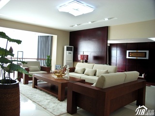 中式风格公寓大气原木色豪华型140平米以上客厅沙发背景墙沙发效果图
