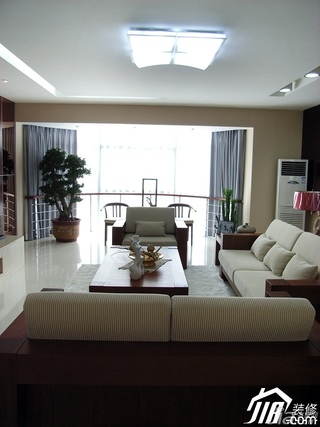 中式风格公寓大气原木色豪华型140平米以上客厅沙发效果图