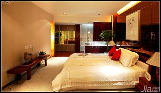 中式风格公寓大气原木色豪华型140平米以上卧室床图片