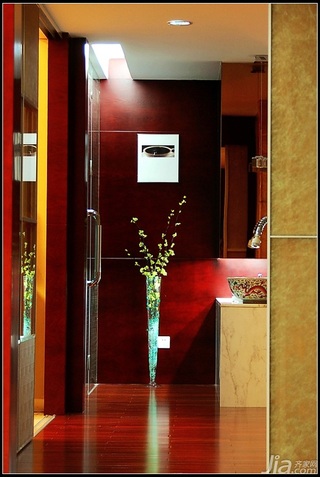 中式风格公寓大气原木色豪华型140平米以上客厅过道装修效果图