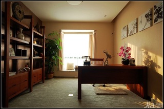 中式风格公寓大气原木色豪华型140平米以上书房书桌图片