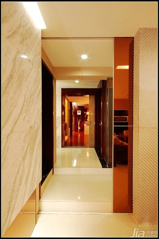 中式风格公寓大气原木色豪华型140平米以上客厅过道装修图片