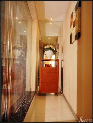 中式风格公寓大气原木色豪华型140平米以上过道装修图片