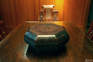 中式风格公寓古典原木色豪华型餐桌图片