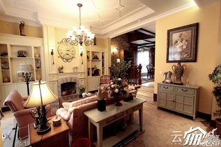 美式乡村风格别墅唯美富裕型客厅沙发效果图