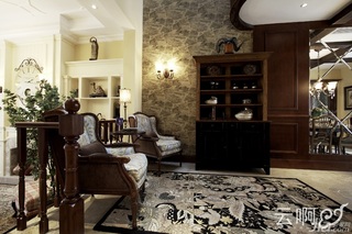 美式乡村风格别墅唯美富裕型客厅沙发图片