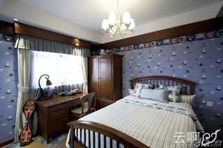 美式乡村风格别墅唯美富裕型卧室床效果图
