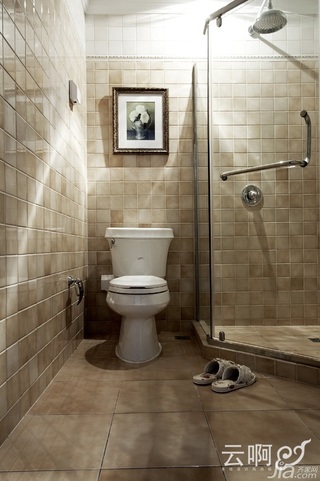 美式乡村风格别墅唯美白色富裕型卫生间淋浴房设计图纸