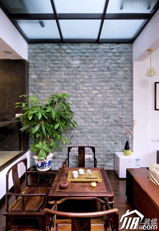 中式风格复式古典原木色豪华型140平米以上设计图