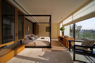 简约风格别墅富裕型卧室飘窗床效果图