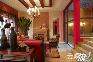 混搭风格别墅奢华富裕型客厅隔断沙发图片