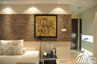 简约风格小户型大气暖色调富裕型80平米客厅背景墙婚房设计图